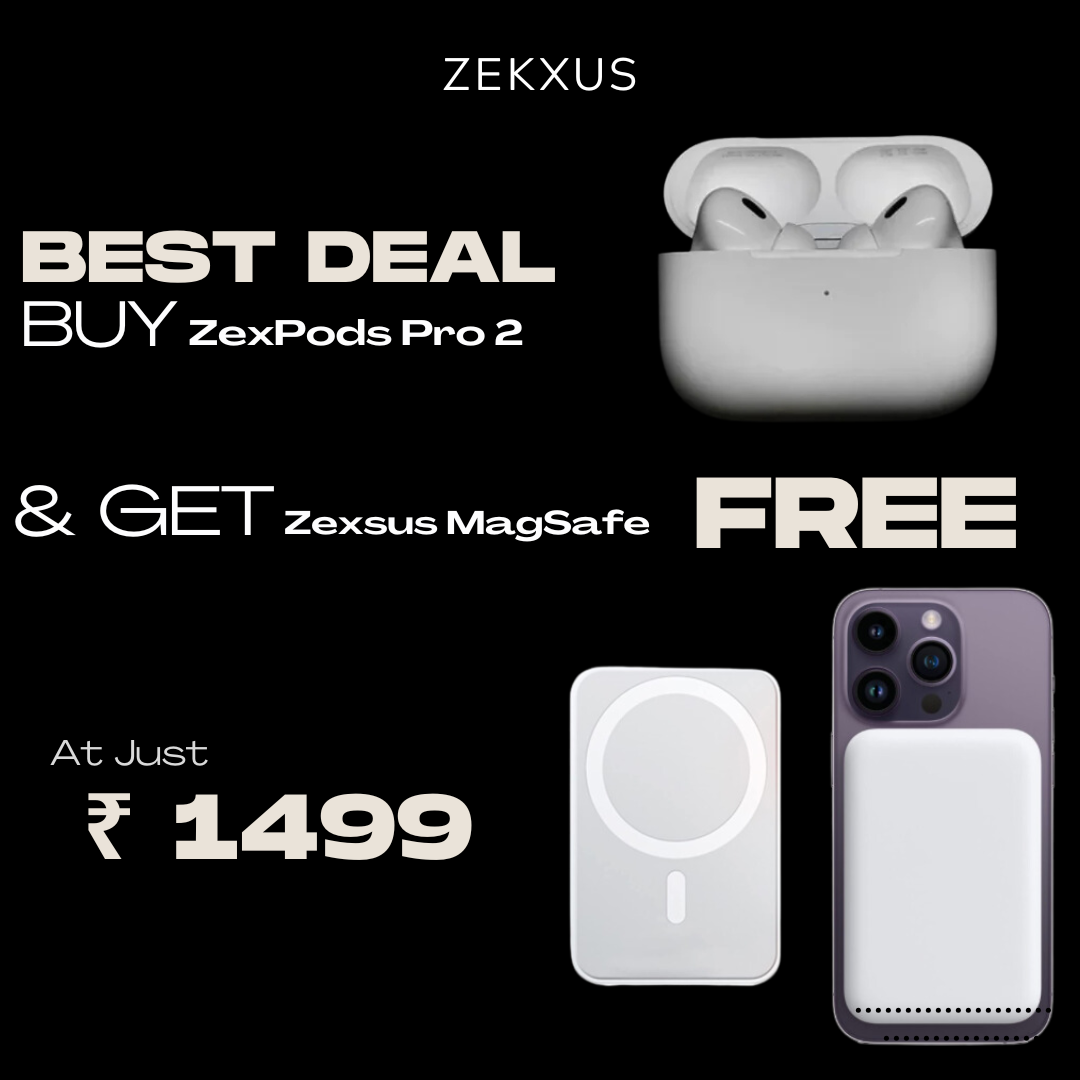 Zexpods Pro 2nd Generation ANC | Free 5000mAh MagSafe Powerbank | (Type-C) 100% Hassle-Free Warranty