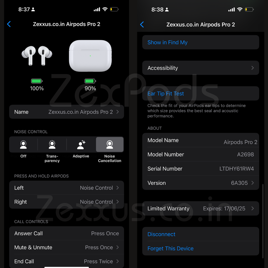 Zexpods Pro 2nd Generation ANC | Free 5000mAh MagSafe Powerbank | (Type-C) 100% Hassle-Free Warranty