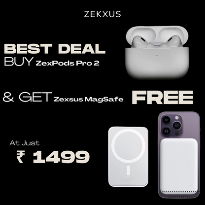 Zexpods Pro 2nd Generation ANC | Free 5000mAh MagSafe Powerbank | (Type-C) 100% Hassle-Free Warranty
